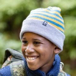 Sunday Afternoons Kids' Saturn Beanie -Suday afternoons kids saturn beanie gold stripe cloud gray male fw21 2140px